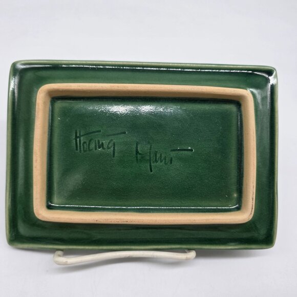 Hoening Maui Ceramic Fish Motif Sushi Platter & Soy Sauce Bowl Embossed Pineappl - Picture 2 of 6